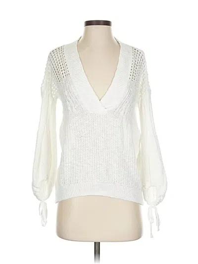Pre-owned Express Pullover Sweater In White