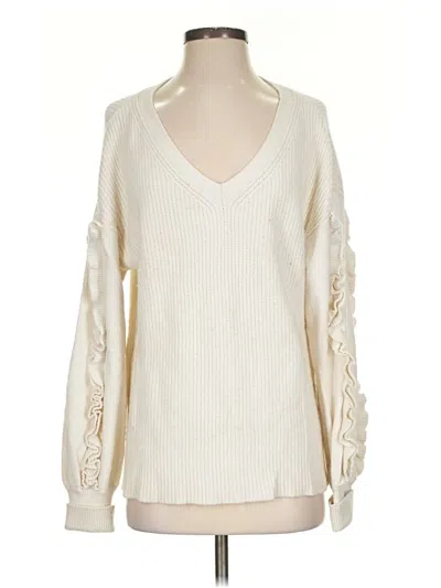 Pre-owned Express Pullover Sweater In White