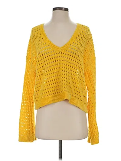 Pre-owned Express Pullover Sweater In Yellow