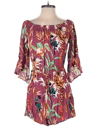 Pre-owned Express Romper In Burgundy