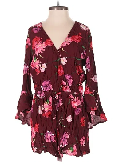 Pre-owned Express Romper In Burgundy