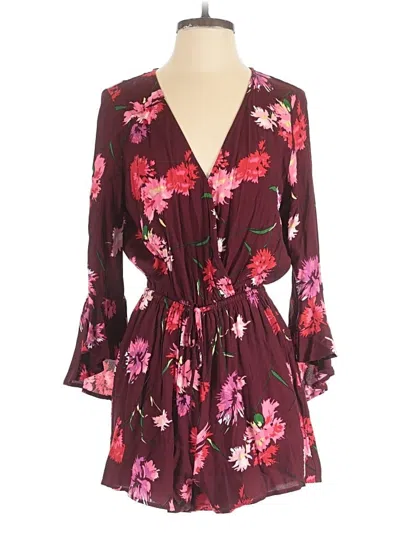 Pre-owned Express Romper In Burgundy