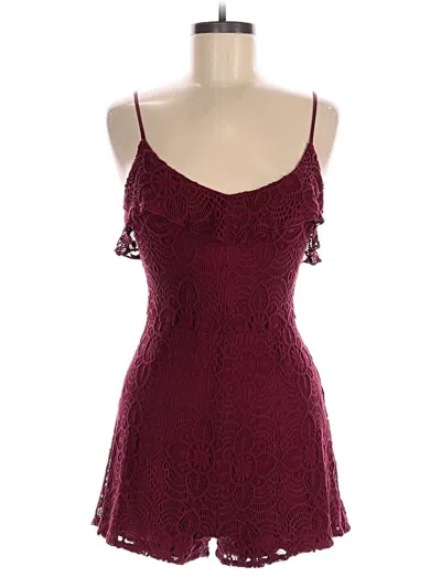 Pre-owned Express Romper In Burgundy