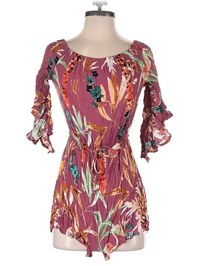 Pre-owned Express Romper In Burgundy
