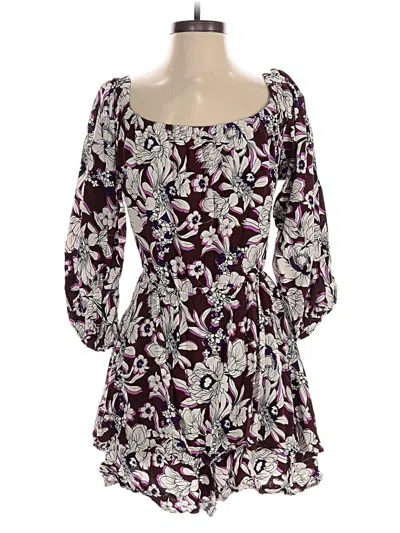 Pre-owned Express Romper In Burgundy