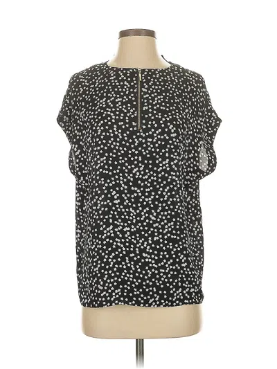 Pre-owned Express Short Sleeve Blouse In Black