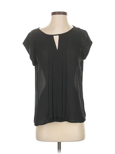 Pre-owned Express Short Sleeve Blouse In Black