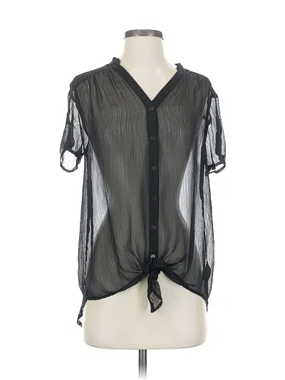 Pre-owned Express Short Sleeve Blouse In Black