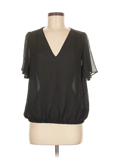 Pre-owned Express Short Sleeve Blouse In Black