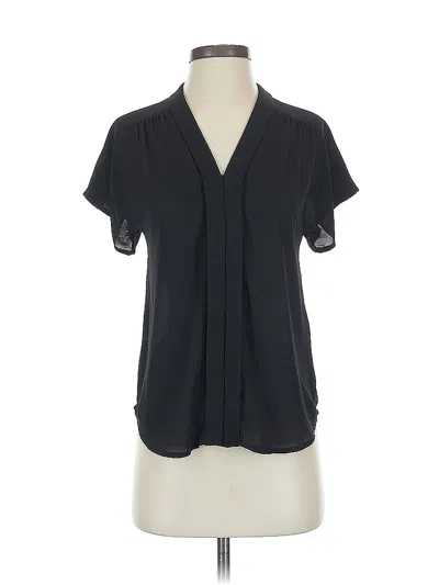 Pre-owned Express Short Sleeve Blouse In Black