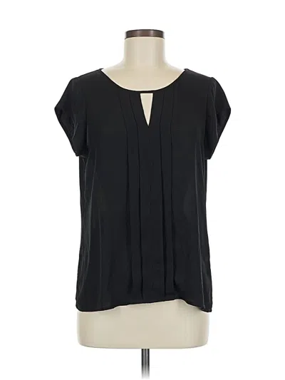 Pre-owned Express Short Sleeve Blouse In Black