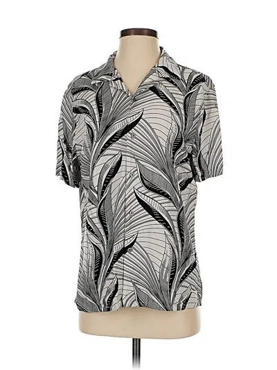 Pre-owned Express Short Sleeve Blouse In Black