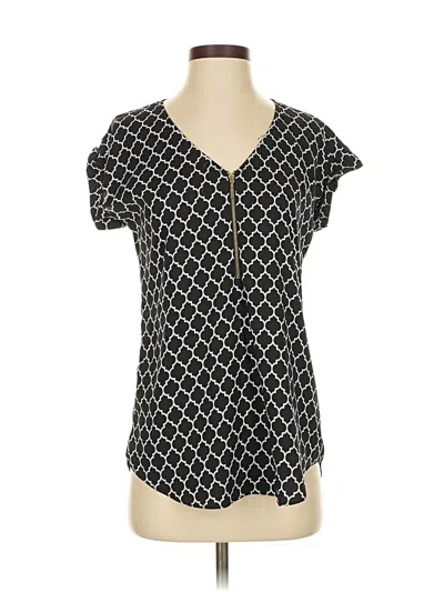 Pre-owned Express Short Sleeve Blouse In Black