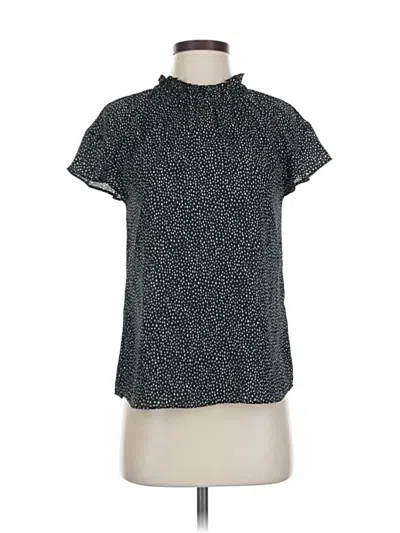 Pre-owned Express Short Sleeve Blouse In Black