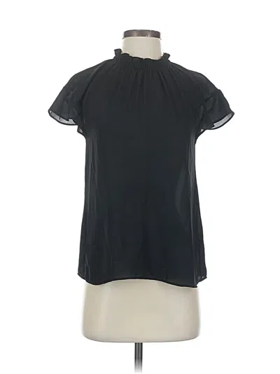 Pre-owned Express Short Sleeve Blouse In Black