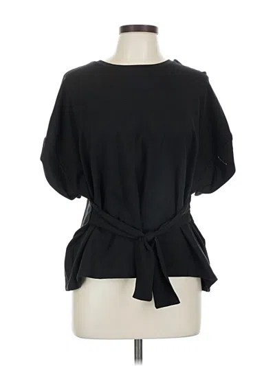 Pre-owned Express Short Sleeve Blouse In Black