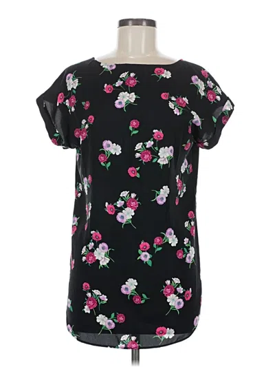 Pre-owned Express Short Sleeve Blouse In Black