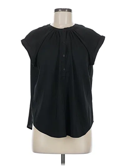 Pre-owned Express Short Sleeve Blouse In Black