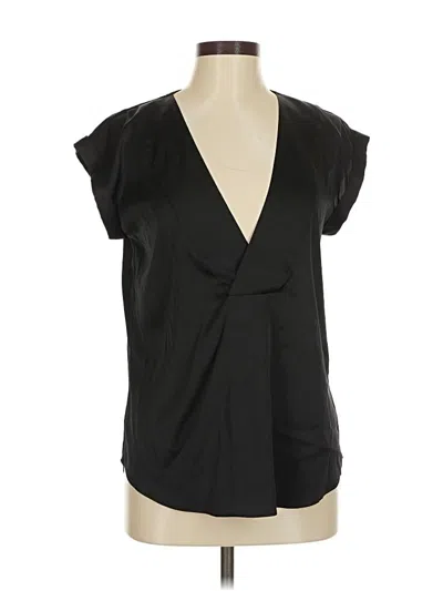 Pre-owned Express Short Sleeve Blouse In Black