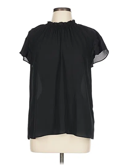 Pre-owned Express Short Sleeve Blouse In Black