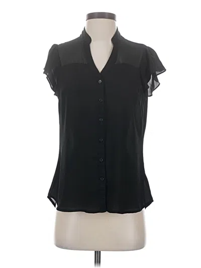Pre-owned Express Short Sleeve Blouse In Black