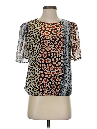 Pre-owned Express Short Sleeve Blouse In Black