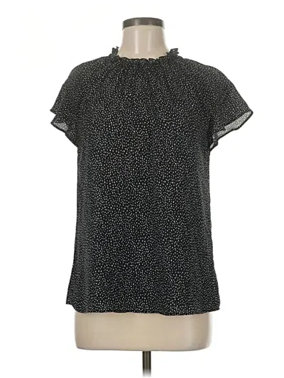 Pre-owned Express Short Sleeve Blouse In Black