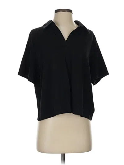 Pre-owned Express Short Sleeve Blouse In Black