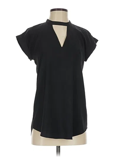 Pre-owned Express Short Sleeve Blouse In Black
