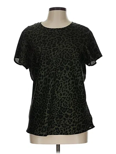 Pre-owned Express Short Sleeve Blouse In Black