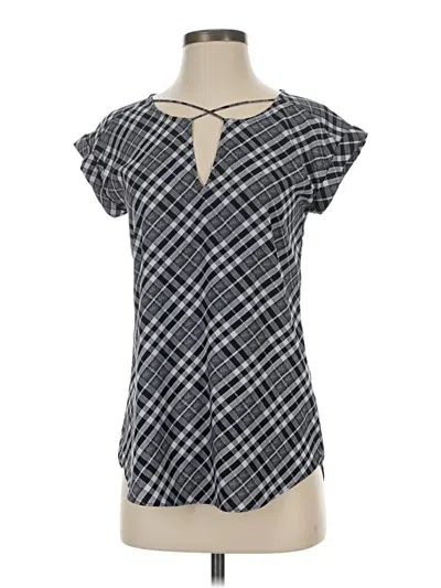 Pre-owned Express Short Sleeve Blouse In Black