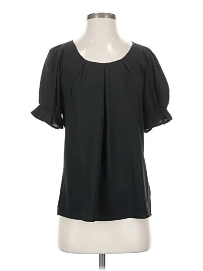 Pre-owned Express Short Sleeve Blouse In Black