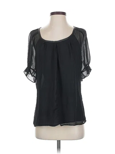 Pre-owned Express Short Sleeve Blouse In Black