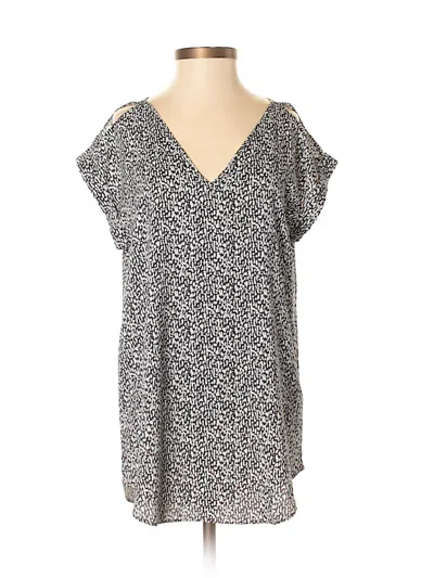 Pre-owned Express Short Sleeve Blouse In Black