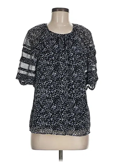 Pre-owned Express Short Sleeve Blouse In Black