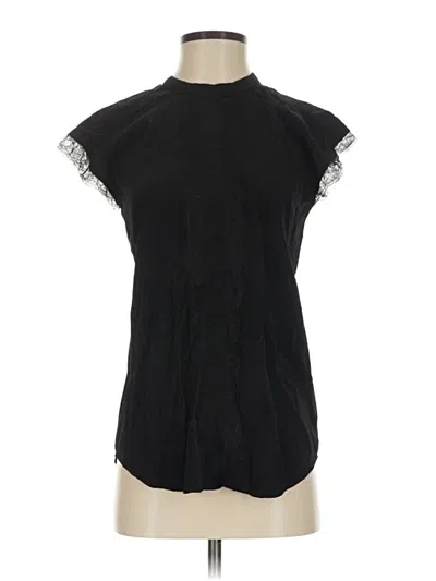 Pre-owned Express Short Sleeve Blouse In Black