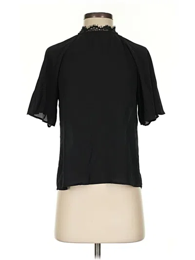 Pre-owned Express Short Sleeve Blouse In Black
