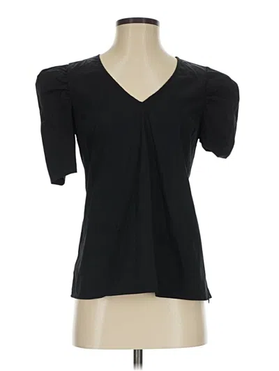 Pre-owned Express Short Sleeve Blouse In Black