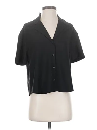 Pre-owned Express Short Sleeve Blouse In Black