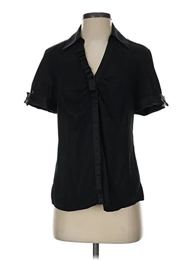 Pre-owned Express Short Sleeve Blouse In Black