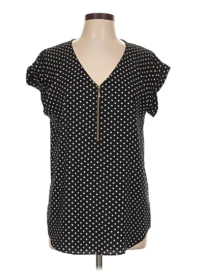 Pre-owned Express Short Sleeve Blouse In Black