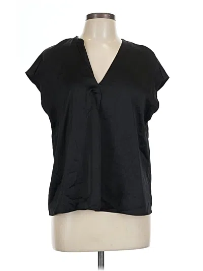 Pre-owned Express Short Sleeve Blouse In Black