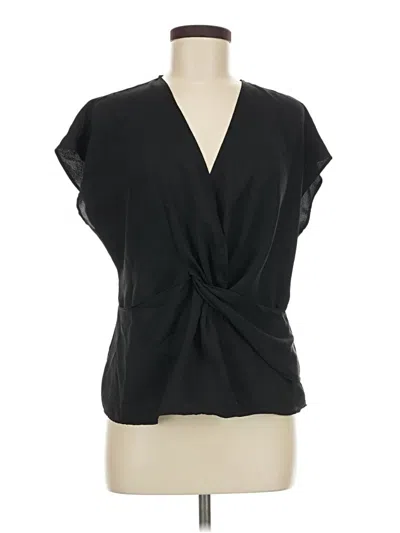 Pre-owned Express Short Sleeve Blouse In Black