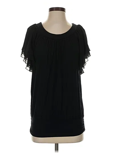 Pre-owned Express Short Sleeve Blouse In Black