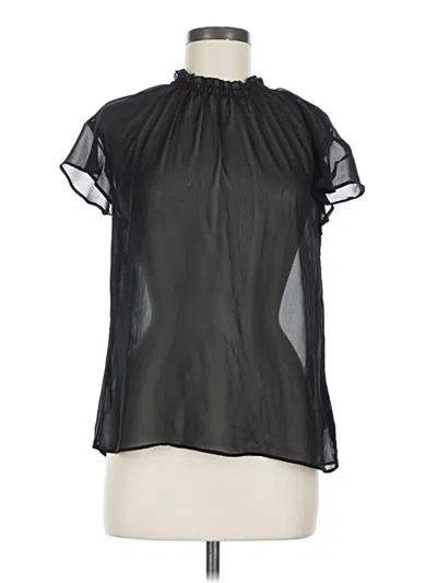 Pre-owned Express Short Sleeve Blouse In Black
