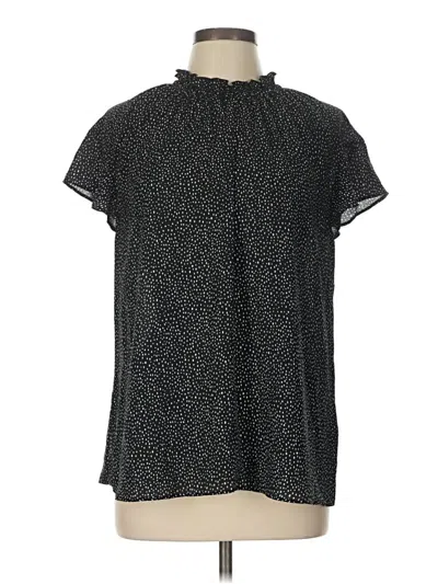 Pre-owned Express Short Sleeve Blouse In Black