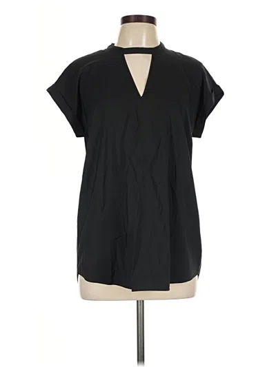 Pre-owned Express Short Sleeve Blouse In Black
