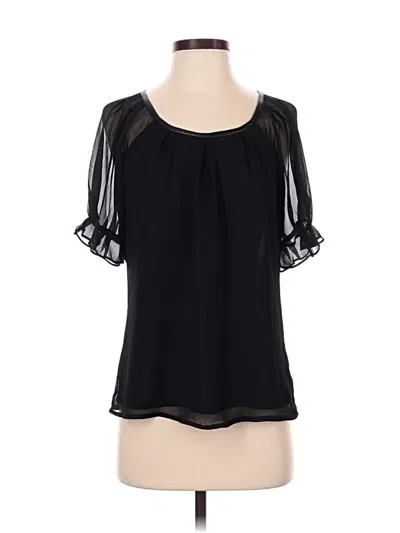 Pre-owned Express Short Sleeve Blouse In Black