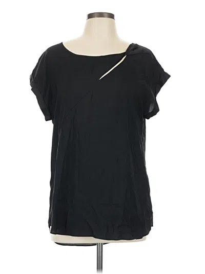 Pre-owned Express Short Sleeve Blouse In Black