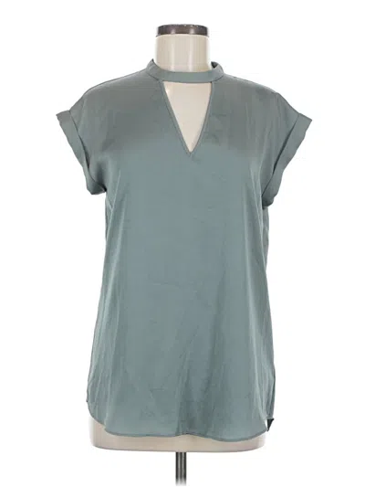Pre-owned Express Short Sleeve Blouse In Blue